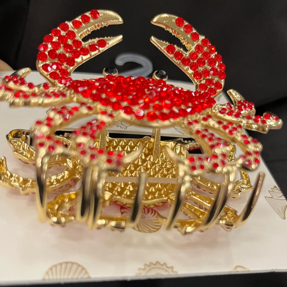 NWT ⚜️🦀⚜️ Piper K gorgeous red crab hair claw clip - Picture 10 of 13